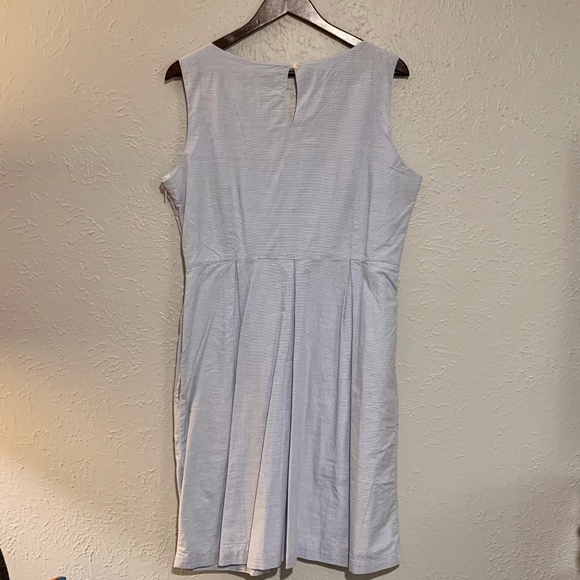 Lands' End Blue Stripe Fit and Flare Short Casual - Picture 2 of 3